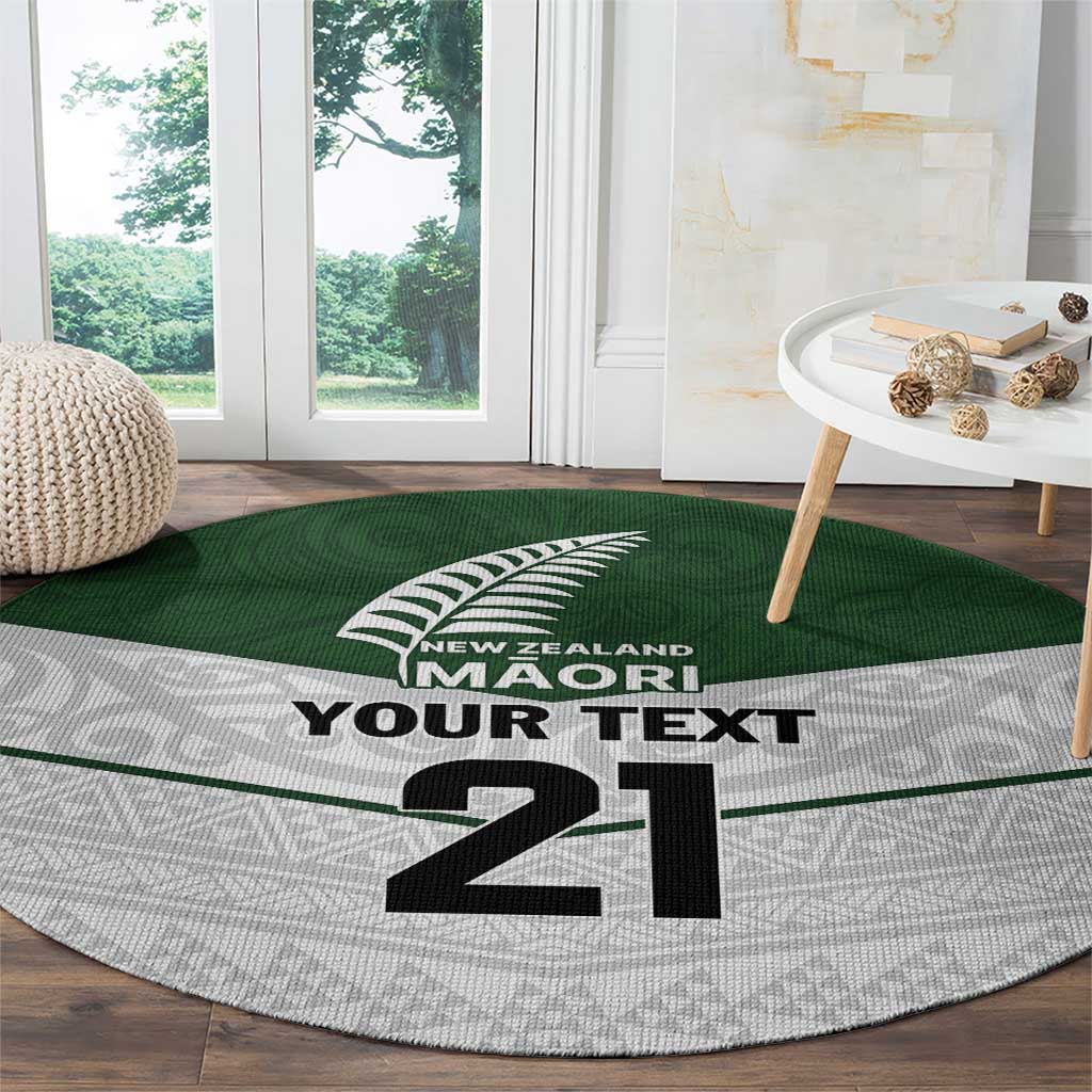 Custom New Zealand Maori Niho Taniwha Round Carpet