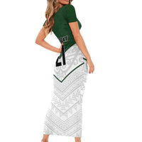 Custom New Zealand Maori Niho Taniwha Short Sleeve Bodycon Dress