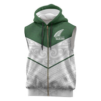 Custom New Zealand Maori Niho Taniwha Sleeveless Zip Hoodie - Polynesian Pride