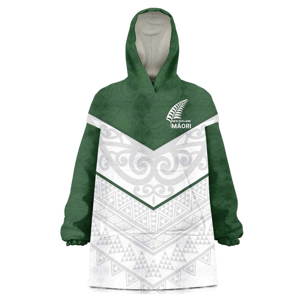Custom New Zealand Maori Niho Taniwha Wearable Blanket Hoodie