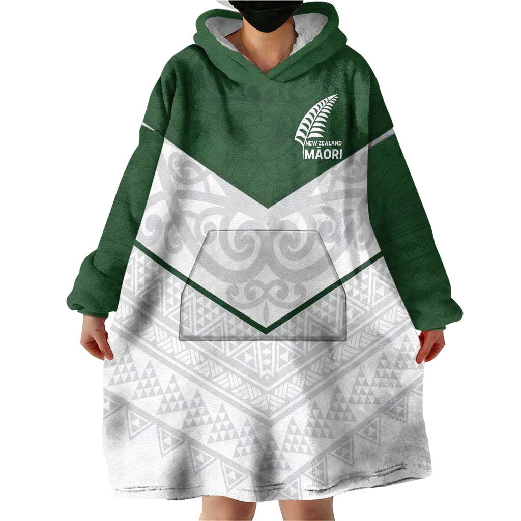 Custom New Zealand Maori Niho Taniwha Wearable Blanket Hoodie