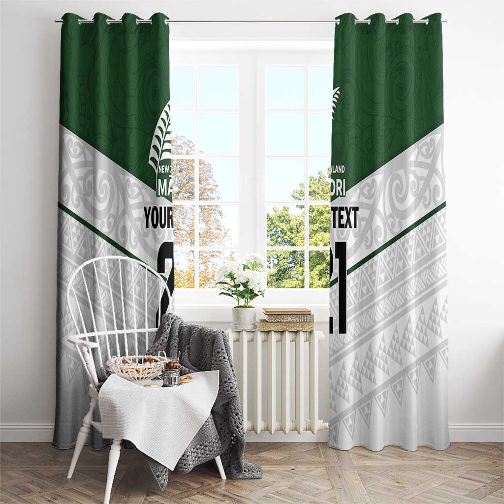 Custom New Zealand Maori Niho Taniwha Window Curtain