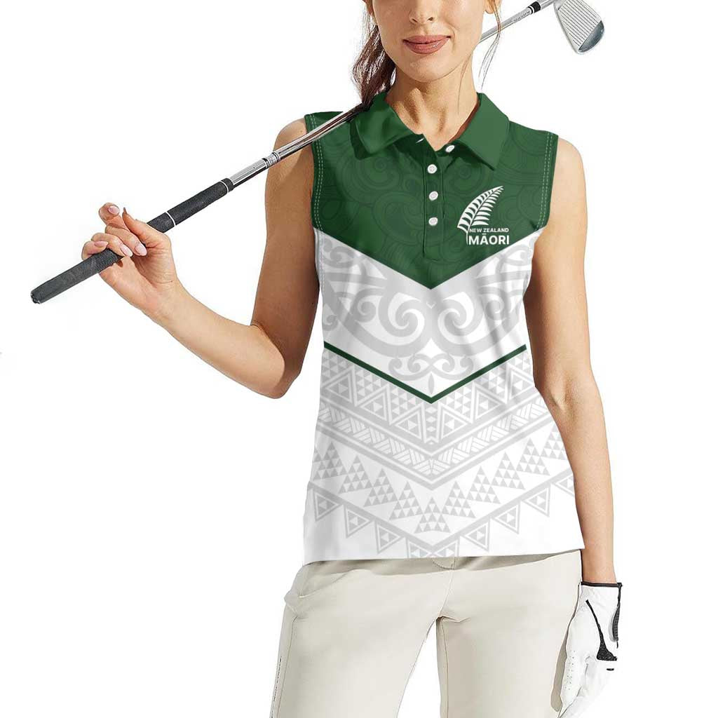 Custom New Zealand Maori Niho Taniwha Women Sleeveless Polo Shirt