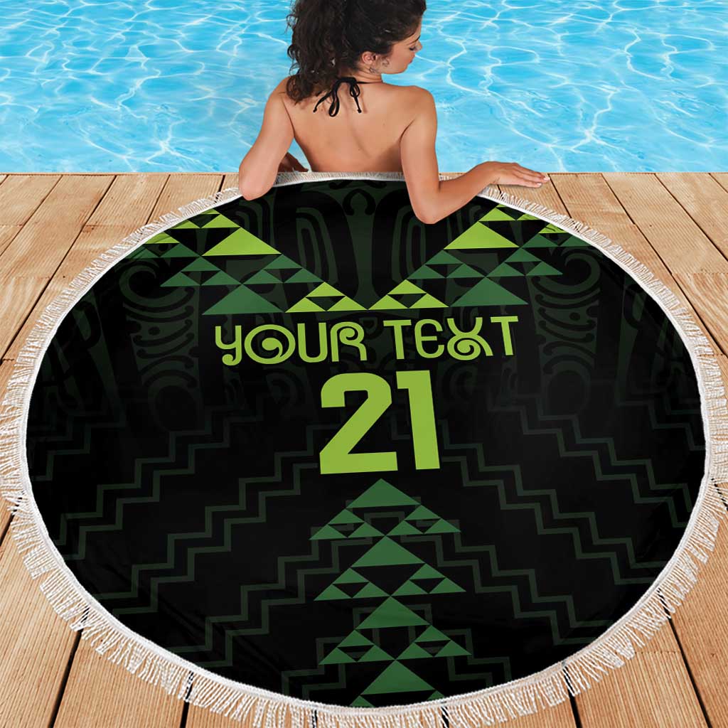 Custom New Zealand Maori Koru Koiri Motif Beach Blanket