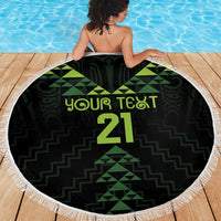 Custom New Zealand Maori Koru Koiri Motif Beach Blanket