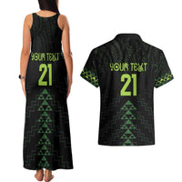 Custom New Zealand Maori Koru Koiri Motif Couples Matching Tank Maxi Dress and Hawaiian Shirt