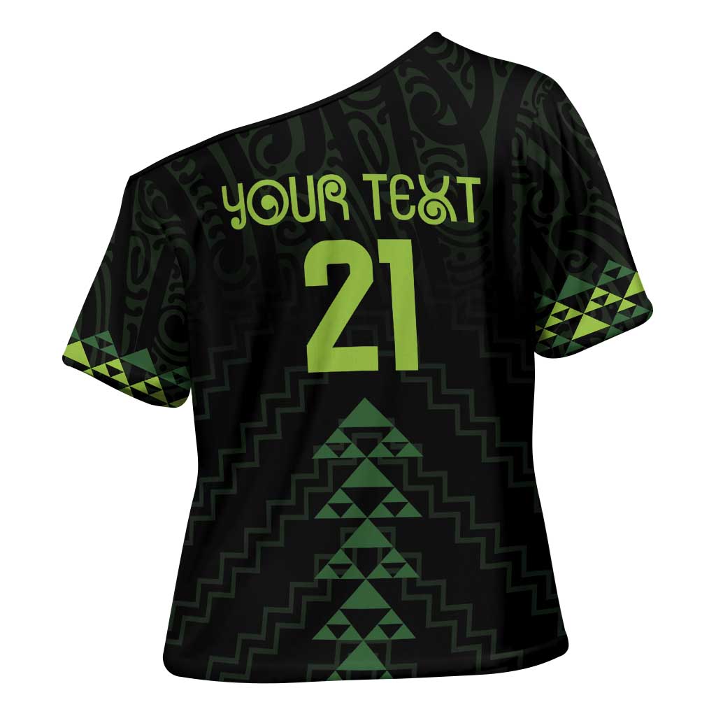 Custom New Zealand Maori Koru Koiri Motif Cross Shoulder Shirt - Polynesian Pride