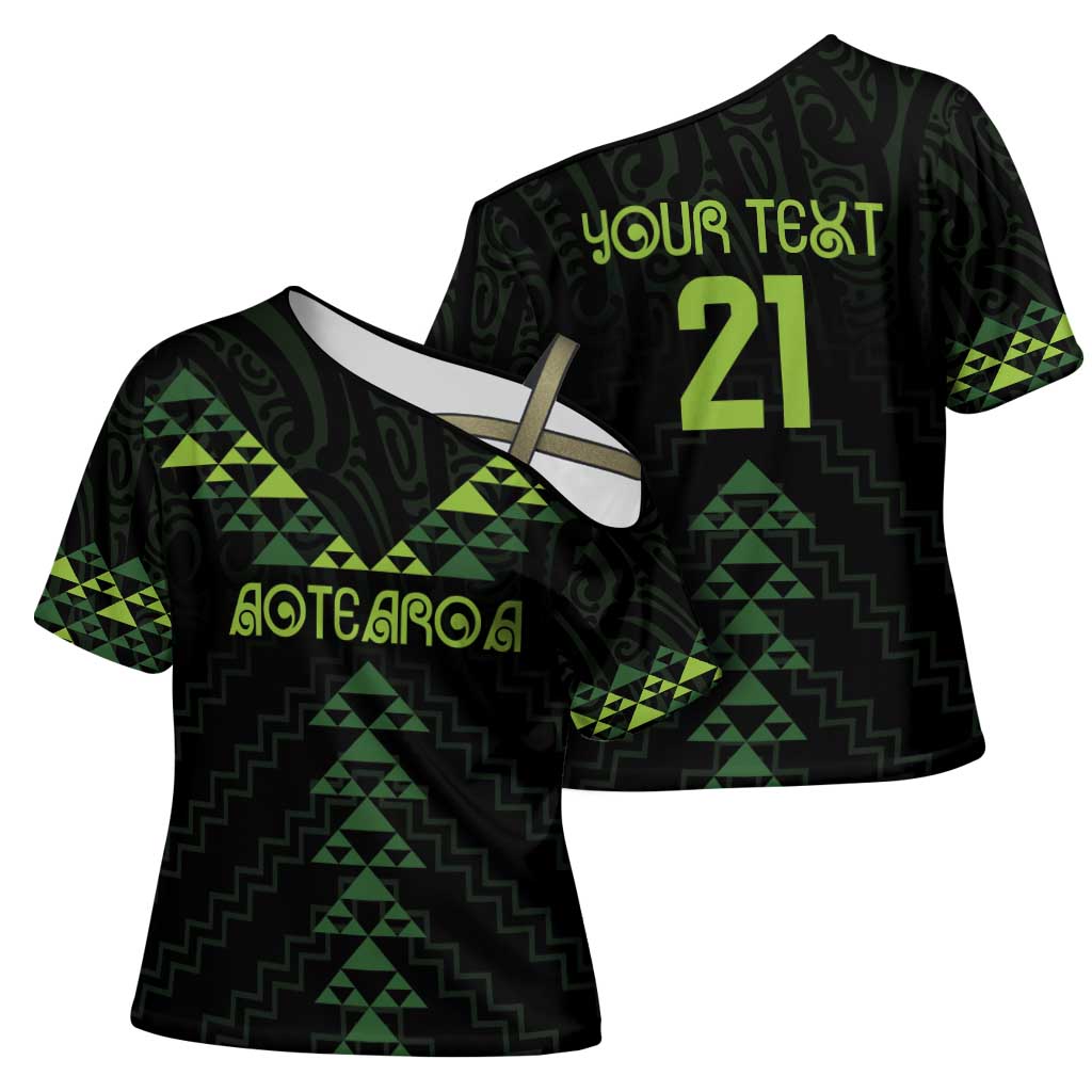 Custom New Zealand Maori Koru Koiri Motif Cross Shoulder Shirt - Polynesian Pride