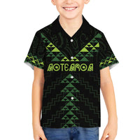 Custom New Zealand Maori Koru Koiri Motif Family Matching Off The Shoulder Long Sleeve Dress and Hawaiian Shirt