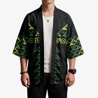Custom New Zealand Maori Koru Koiri Motif Kimono - Polynesian Pride