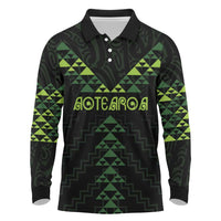 Custom New Zealand Maori Koru Koiri Motif Long Sleeve Polo Shirt