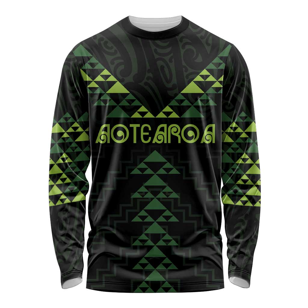 Custom New Zealand Maori Koru Koiri Motif Long Sleeve Shirt