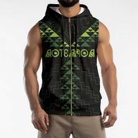 Custom New Zealand Maori Koru Koiri Motif Sleeveless Zip Hoodie - Polynesian Pride