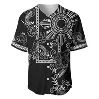 Filipino Sun Tribal Tattoo Baseball Jersey Philippines Inspired Barong Simple Black