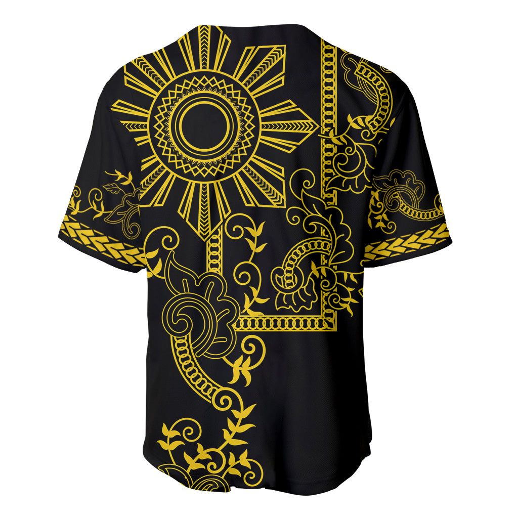 Filipino Sun Tribal Tattoo Baseball Jersey Philippines Inspired Barong Simple Gold