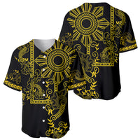 Filipino Sun Tribal Tattoo Baseball Jersey Philippines Inspired Barong Simple Gold