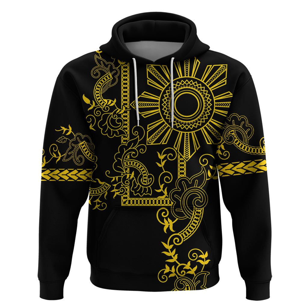 Filipino Sun Tribal Tattoo Hoodie Philippines Inspired Barong Simple Gold