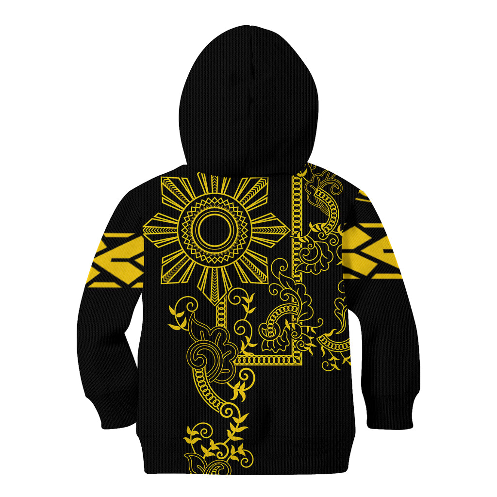 Filipino Sun Tribal Tattoo Kid Hoodie Philippines Inspired Barong Simple Gold