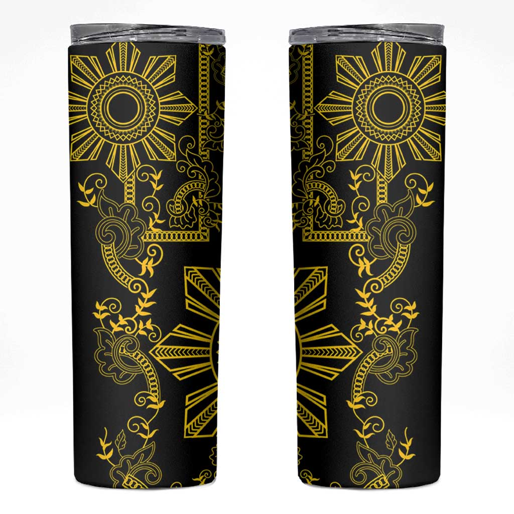 Filipino Sun Tribal Tattoo Skinny Tumbler Philippines Inspired Barong Simple Gold