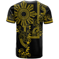 Filipino Sun Tribal Tattoo T Shirt Philippines Inspired Barong Simple Gold