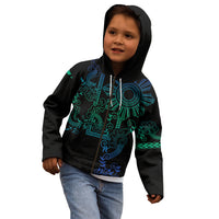 Filipino Sun Tribal Tattoo Kid Hoodie Philippines Inspired Barong Blue Art