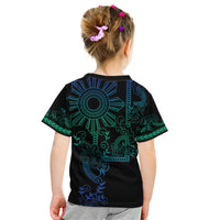 Filipino Sun Tribal Tattoo Kid T Shirt Philippines Inspired Barong Blue Art