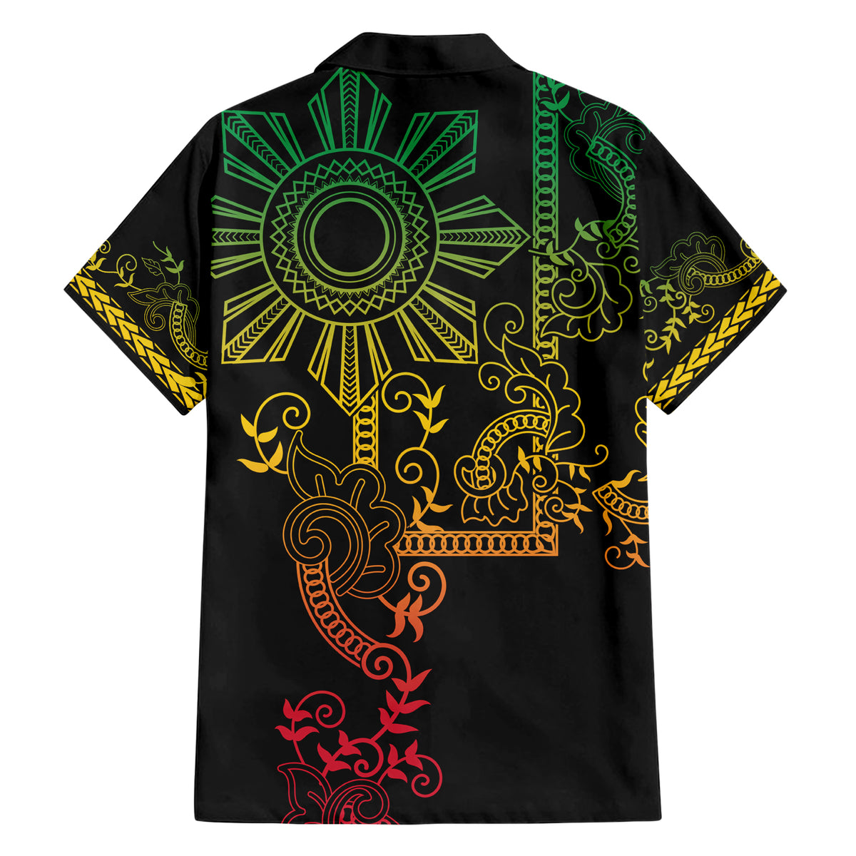 Filipino Sun Tribal Tattoo Hawaiian Shirt Philippines Inspired Barong Reggae Art