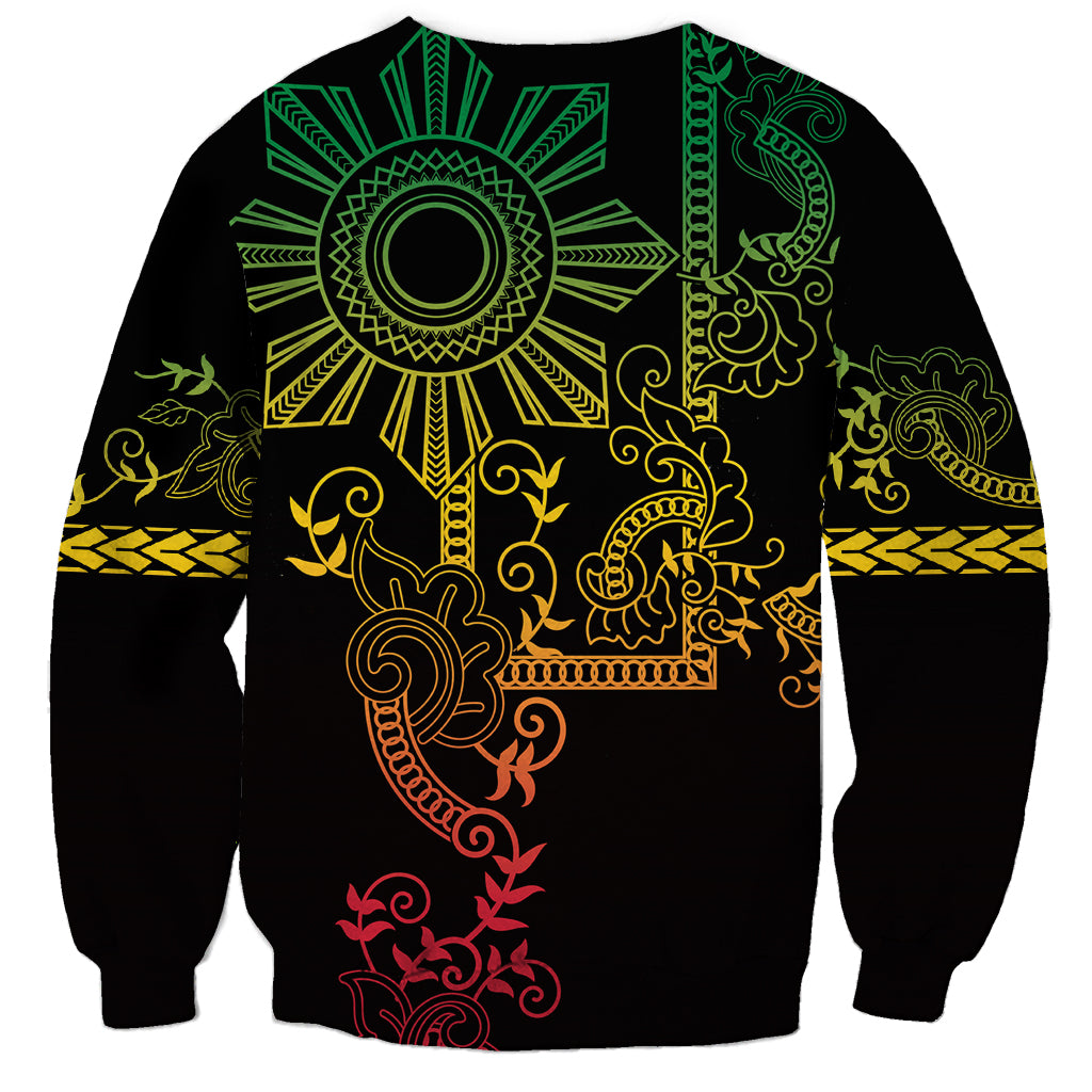 Filipino Sun Tribal Tattoo Sweatshirt Philippines Inspired Barong Reggae Art