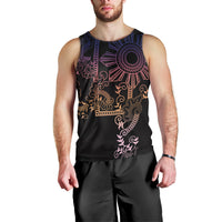 Filipino Sun Tribal Tattoo Men Tank Top Philippines Inspired Barong Pink Art