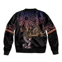 Filipino Sun Tribal Tattoo Sleeve Zip Bomber Jacket Philippines Inspired Barong Pink Art