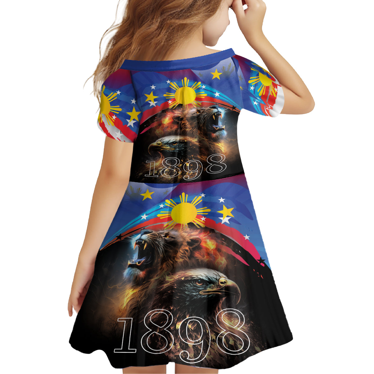 Philippines Lion and Eagle 1898 Family Matching Off Shoulder Maxi Dress and Hawaiian Shirt Pilipinas Maligayang Araw ng Kalayaan LT9 - Polynesian Pride