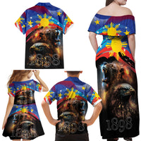 Philippines Lion and Eagle 1898 Family Matching Off Shoulder Maxi Dress and Hawaiian Shirt Pilipinas Maligayang Araw ng Kalayaan LT9 - Polynesian Pride