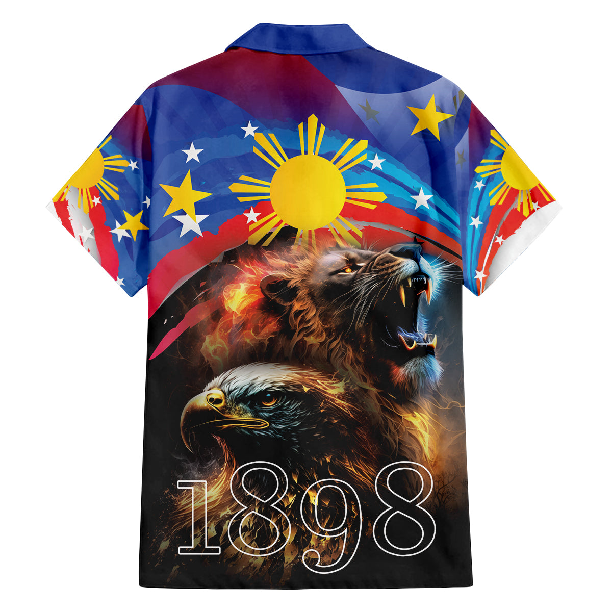 Philippines Lion and Eagle 1898 Family Matching Off Shoulder Maxi Dress and Hawaiian Shirt Pilipinas Maligayang Araw ng Kalayaan LT9 - Polynesian Pride