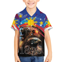 Philippines Lion and Eagle 1898 Family Matching Off Shoulder Maxi Dress and Hawaiian Shirt Pilipinas Maligayang Araw ng Kalayaan LT9 Son's Shirt Black - Polynesian Pride