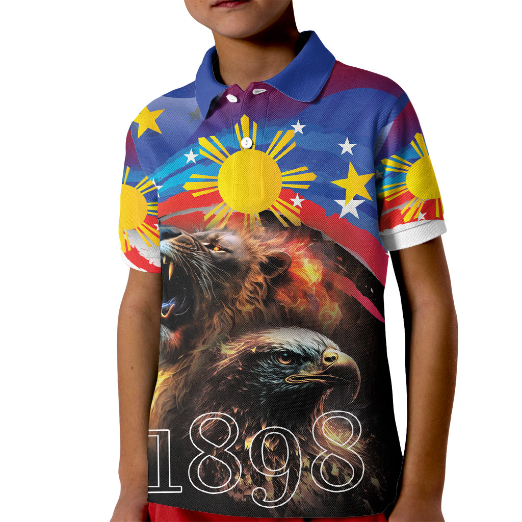 Philippines Lion and Eagle 1898 Kid Polo Shirt Pilipinas Maligayang Araw ng Kalayaan