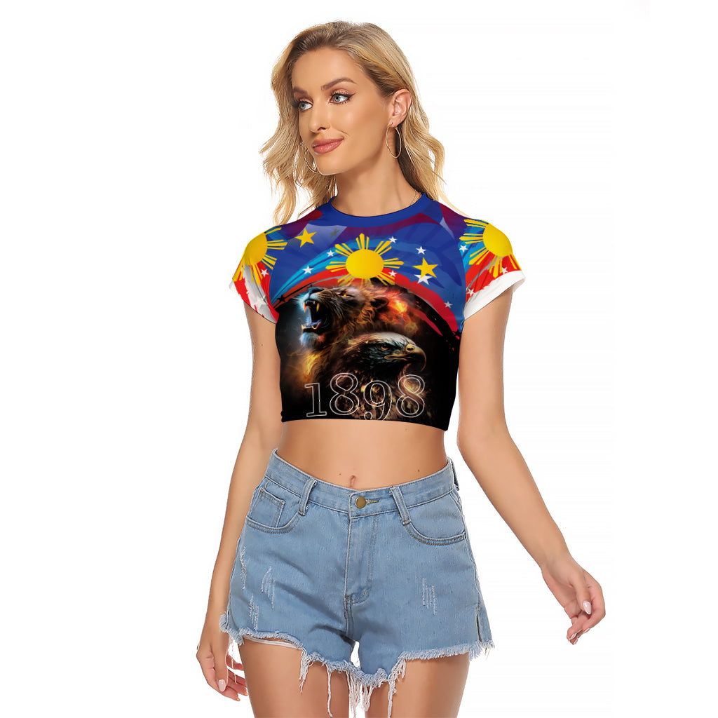 Philippines Lion and Eagle 1898 Raglan Cropped T Shirt Pilipinas Maligayang Araw ng Kalayaan