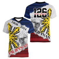 Philippines 126th Independence Day Women V-Neck T-Shirt Pilipinas Hunyo 12 Maligayang Araw ng Kalayaan