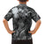 Pacific Beauty Girl Family Matching Tank Maxi Dress and Hawaiian Shirt Black Polyneisan Tribal Vintage Motif