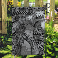 Pacific Beauty Girl Garden Flag Black Polyneisan Tribal Vintage Motif