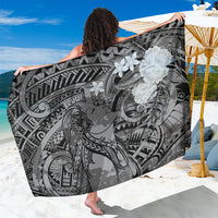 Pacific Beauty Girl Sarong Black Polyneisan Tribal Vintage Motif