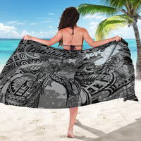 Pacific Beauty Girl Sarong Black Polyneisan Tribal Vintage Motif