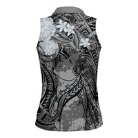 Pacific Beauty Girl Women Sleeveless Polo Shirt Black Polyneisan Tribal Vintage Motif LT9 - Polynesian Pride