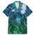 Pacific Beauty Girl Family Matching Mermaid Dress and Hawaiian Shirt Blue Polyneisan Tribal Vintage Motif