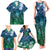 Pacific Beauty Girl Family Matching Tank Maxi Dress and Hawaiian Shirt Blue Polyneisan Tribal Vintage Motif