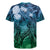 Pacific Beauty Girl Rugby Jersey Blue Polyneisan Tribal Vintage Motif