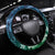 Pacific Beauty Girl Steering Wheel Cover Blue Polyneisan Tribal Vintage Motif