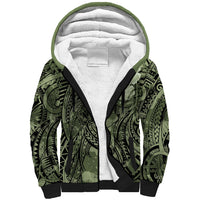 Pacific Beauty Girl Sherpa Hoodie Green Polyneisan Tribal Vintage Motif LT9 Unisex Green - Polynesian Pride