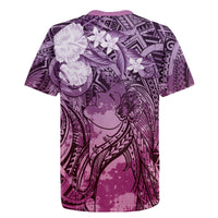 Pacific Beauty Girl Rugby Jersey Pink Polyneisan Tribal Vintage Motif