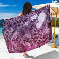 Pacific Beauty Girl Sarong Pink Polyneisan Tribal Vintage Motif