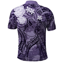 Pacific Beauty Girl Polo Shirt Violet Polyneisan Tribal Vintage Motif